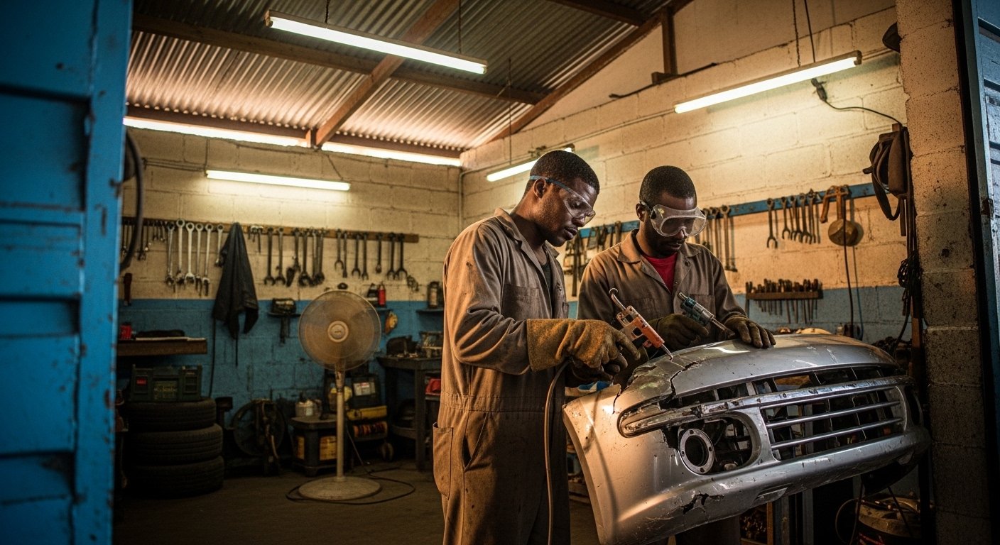 LesCourt team welding plastic in workshop